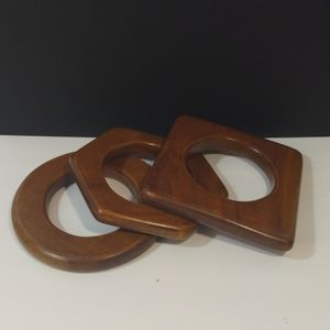 Handmade Carved wood bangles set of 3